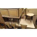 A mid 20th Century dining room suite comprising a table,