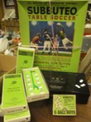 A boxed Subbuteo table soccer continental club edition football game together with 5 teams of