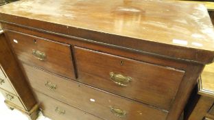 A Victorian mahogany chest of two short over two long drawers