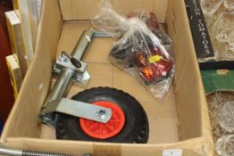 A pneumatic jockey wheel and a magnetic trailer light set*