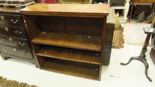 A Victorian mahogany open bookcase with adjustable shelving