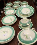 A Susie Cooper circa 1935 "Two Leaf Spray" pattern part dinner service,