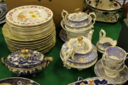 A Rockingham style part tea set,