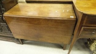 A circa 1800 mahogany rectangular drop-leaf dining table on square moulded and chamfered supports