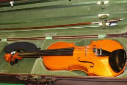 A maple violin by Stanley Doubtfire dated 1998 and initialled on maker's label to interior with