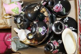 A collection of Shelley "Violette" and "Carnation" pattern vases jugs and bowls,