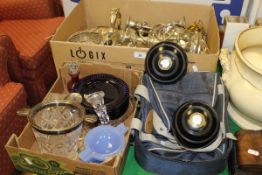 A box of various plated wares,