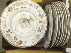 Six boxes of various Victorian and later china wares to include Wedgwood "Pearl", Mintons,