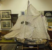 A 20th Century hand built "Speedy" circa 1828 naval cutter model on stand