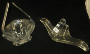 Two continental art glass fruit bowls