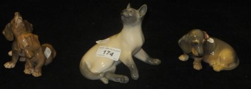 A Royal Copenhagen figure of "Burmese Cat" (2862),