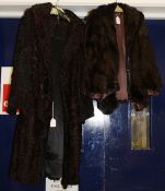 A mink fur cape with satin lining,