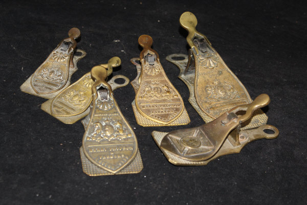 A collection of five various "Merry Phipson & Parkers" letter clips all inscribed "Registered Oct