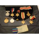 A collection of World War I medals to include the Africa and Italy Stars, each engraved to "777 HAV.