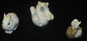 A Royal Copenhagen figure of a "Seated Bear" (22742),