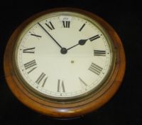 A Victorian mahogany cased circular wall dial,