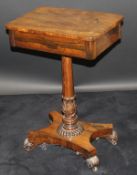 A 19th Century rosewood pedestal table,