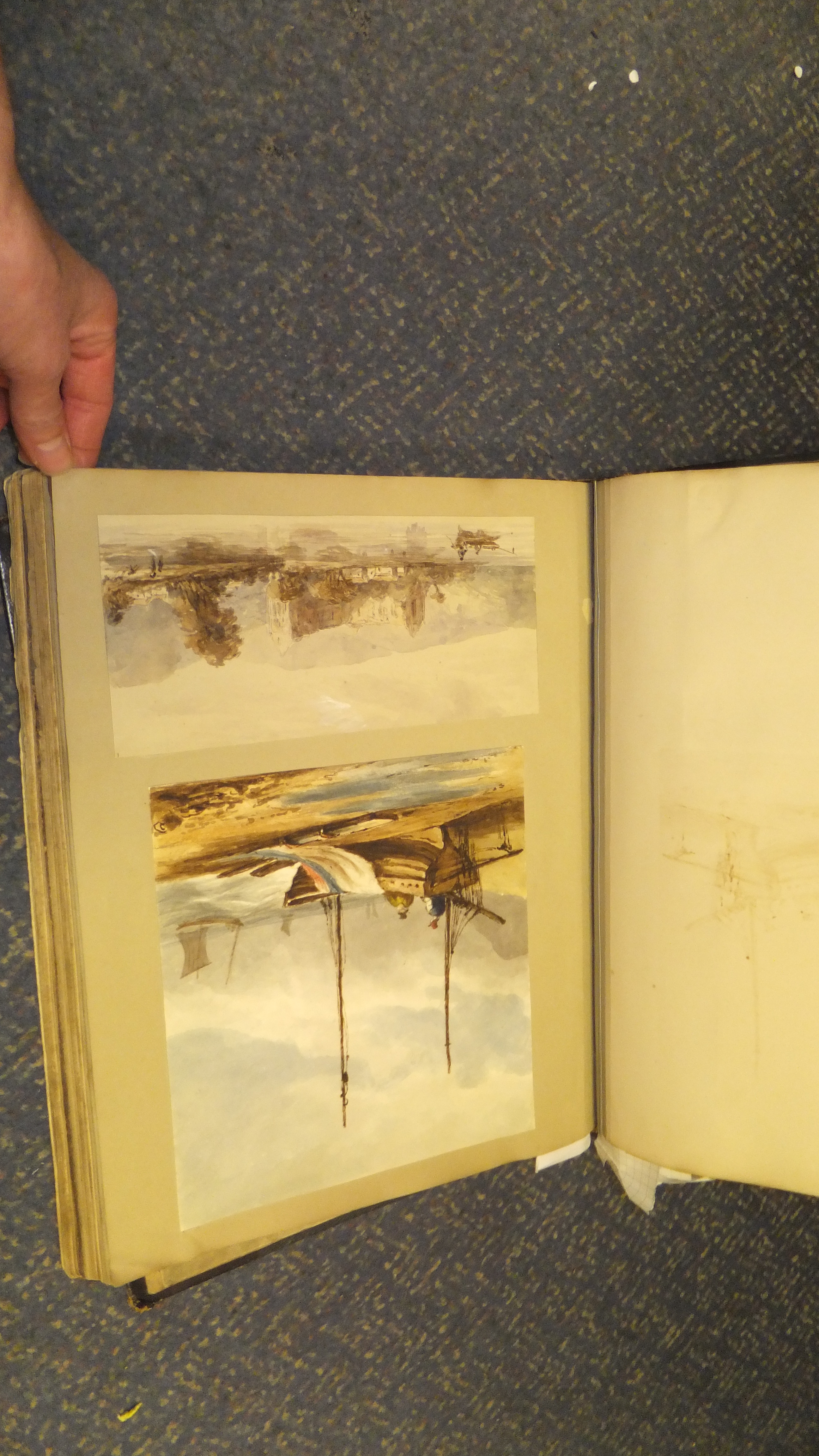 A scrapbook containing various watercolours, engravings, etchings, etc, - Image 36 of 52