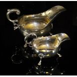 An Edwardian silver sauceboat of small proportions in the Georgian manner (by George,