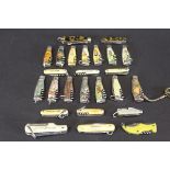 A collection of various late 19th and early 20th Century travelling pocket penknife corkscrews (25)