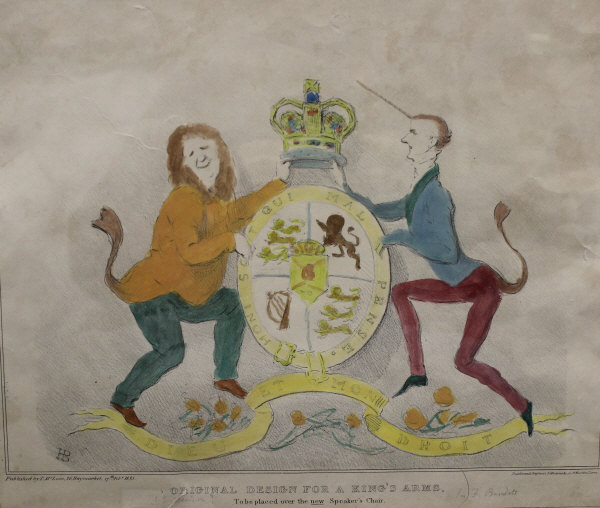 AFTER HENRY WILLIAM BUNBURY (1750-1811) "Original design for a King's Arms to be placed over the - Image 2 of 3