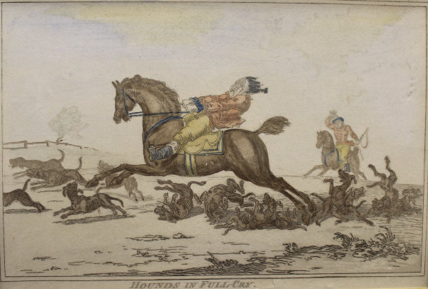 AFTER JAMES GILLRAY (1757-1815) "Hounds in full cry", "Hounds finding",