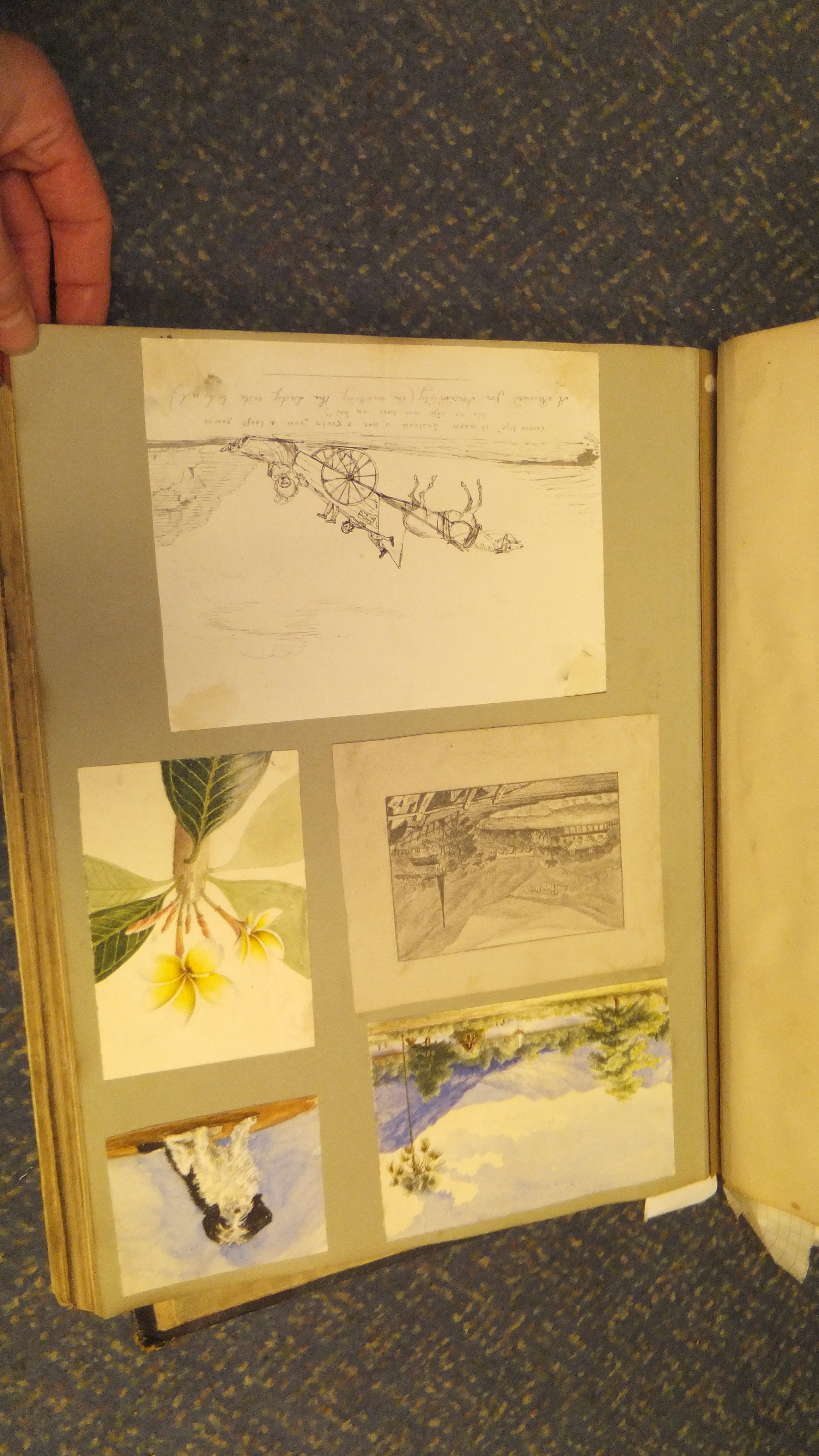 A scrapbook containing various watercolours, engravings, etchings, etc, - Image 33 of 52