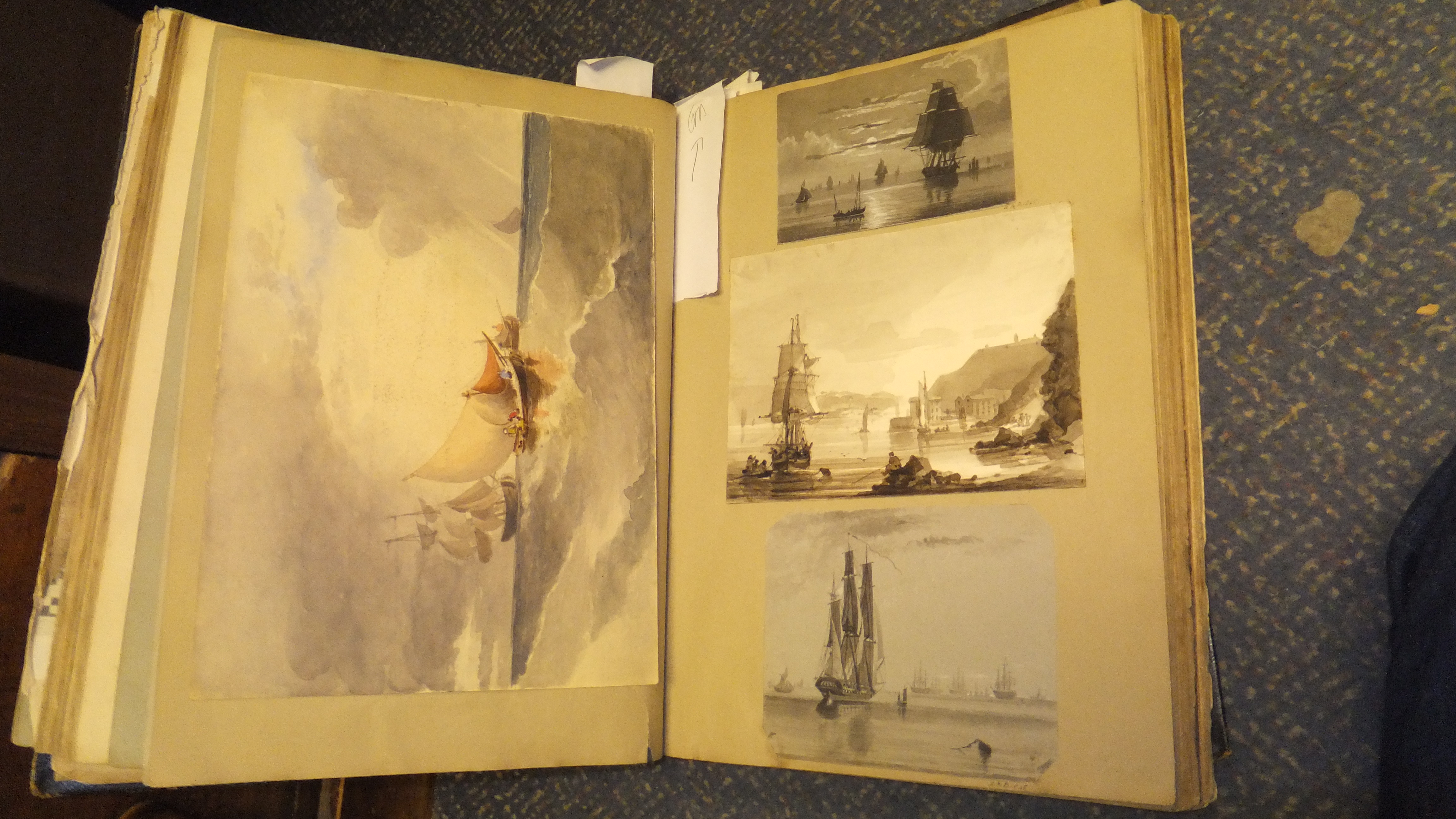 A scrapbook containing various watercolours, engravings, etchings, etc, - Image 21 of 52