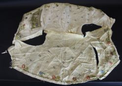 An unfinished 18th Century gentleman's waistcoat with embroidered decoration