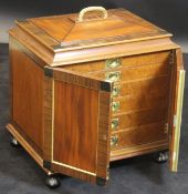 A modern mahogany and cross banded cutlery cabinet in the Regency style,