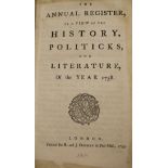 Forty One volumes of the Annual Register or a View of the History Politics and Literature of the