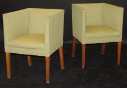 A pair of Art Deco bedroom chairs in the manner of Dominique of Paris,