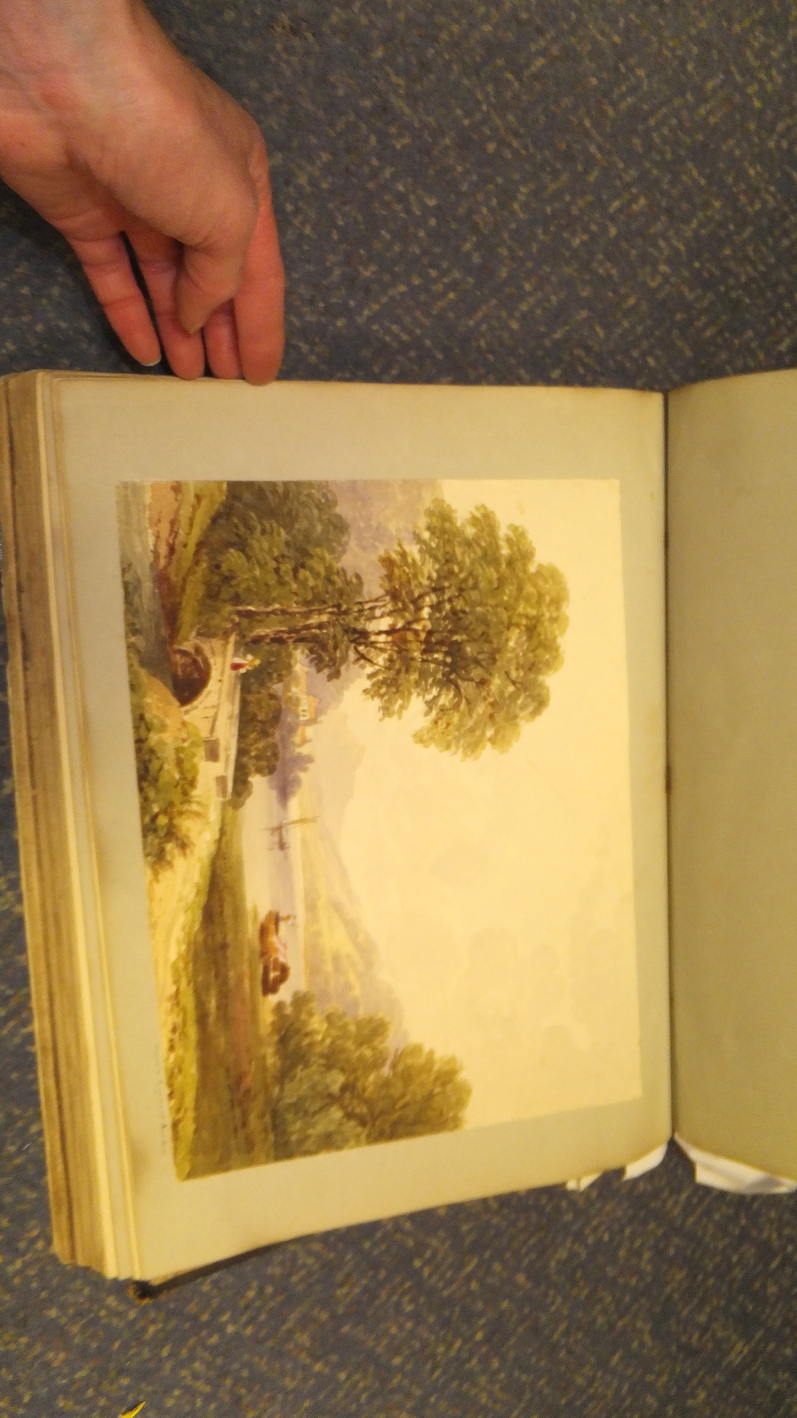 A scrapbook containing various watercolours, engravings, etchings, etc, - Image 25 of 52