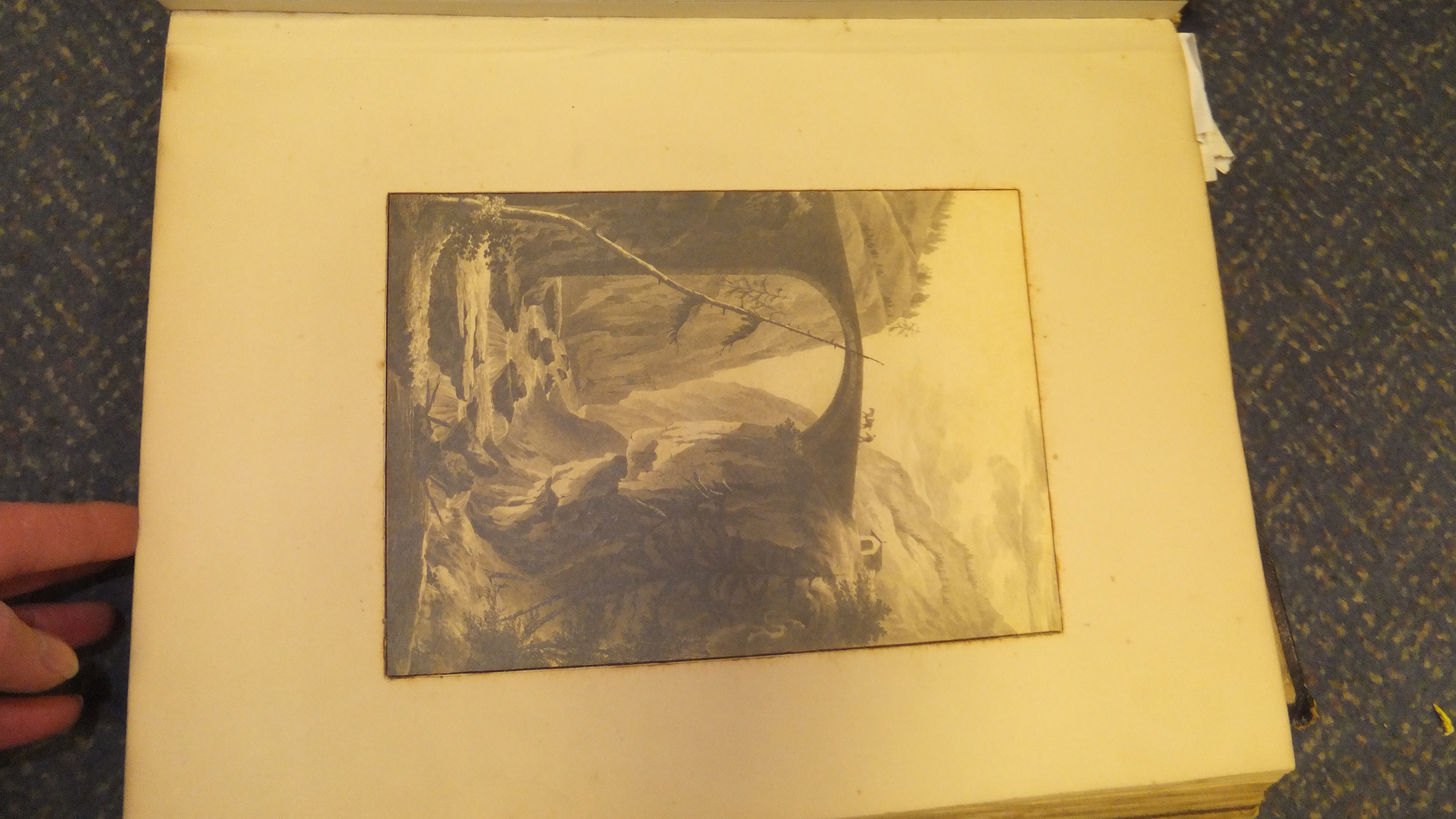 A scrapbook containing various watercolours, engravings, etchings, etc, - Image 16 of 52