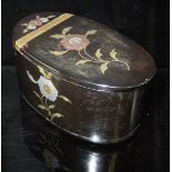 An early 19th Century tortoiseshell snuff box with hinged lid,