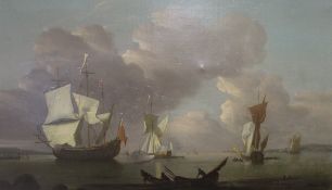 19TH CENTURY ENGLISH SCHOOL IN THE MANNER OF THOMAS LUNY (1759-1837) "Various shipping off shore,