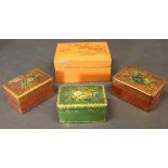 Three 18th Century French lacquered rectangular boxes,