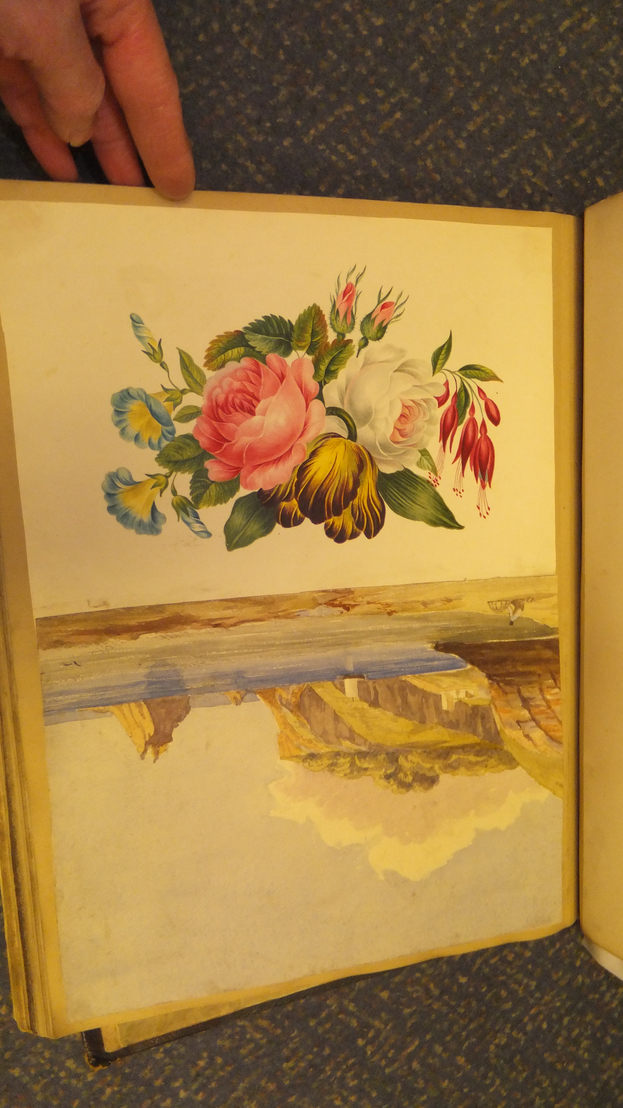 A scrapbook containing various watercolours, engravings, etchings, etc, - Image 38 of 52