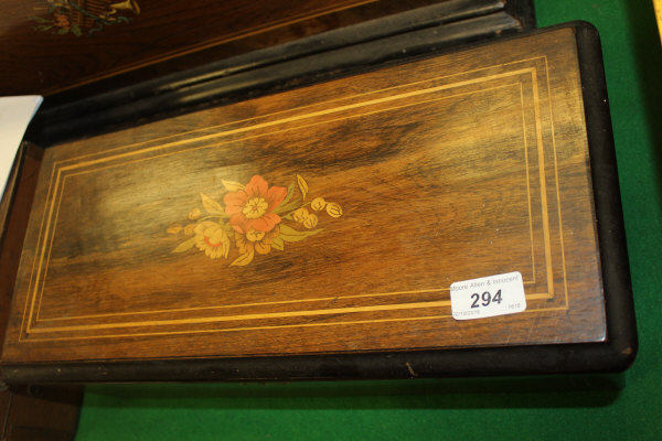 A 19th Century rosewood cased 8 air musical box with 8" cylinder (Numbered 71426) and inlaid floral - Image 7 of 29