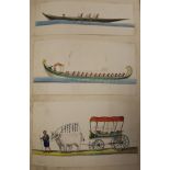 A Victorian scrapbook containing various prints,