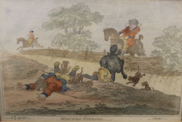 AFTER JAMES GILLRAY (1757-1815) "Hounds in full cry", "Hounds finding", - Image 2 of 2