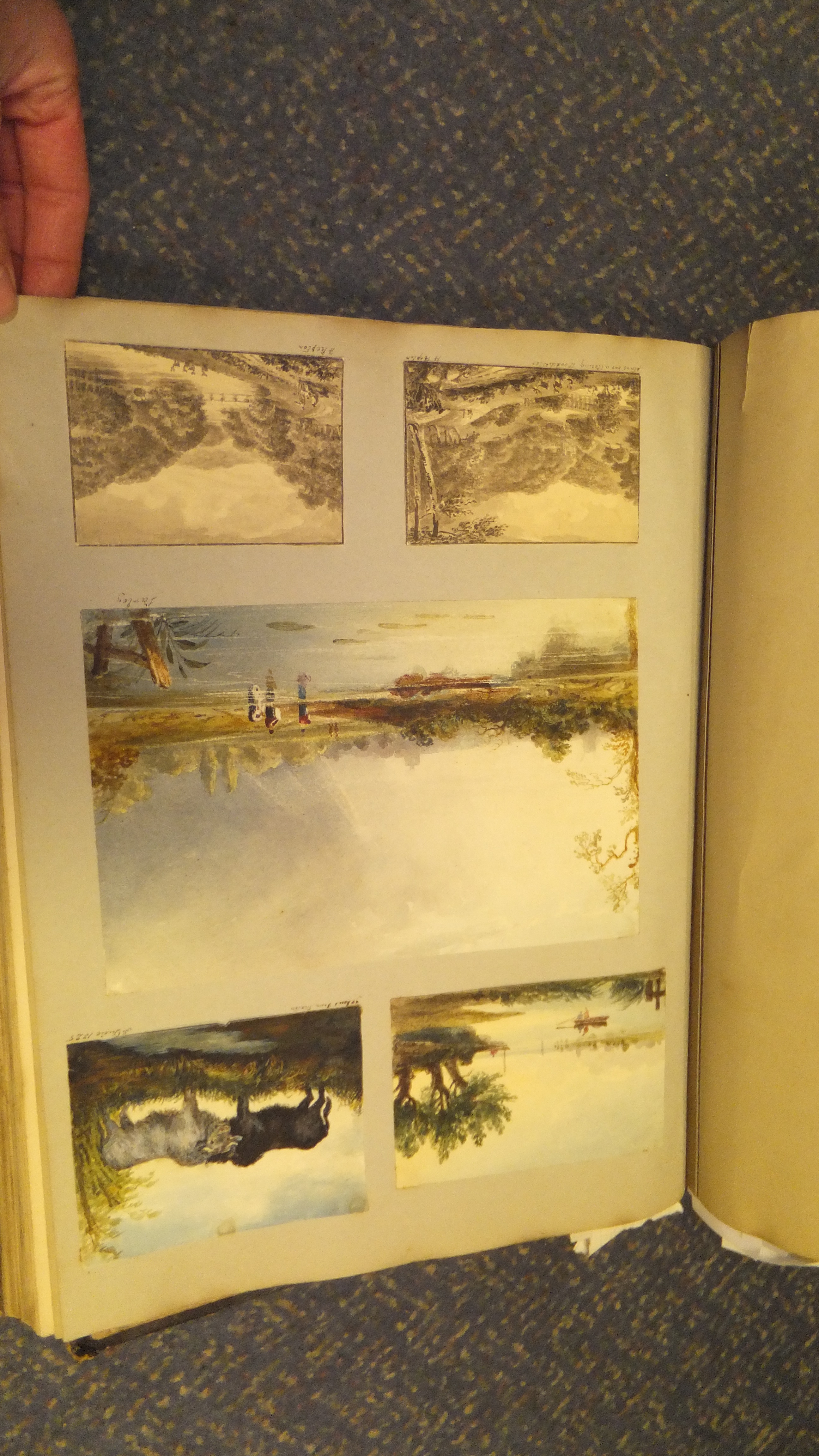 A scrapbook containing various watercolours, engravings, etchings, etc, - Image 24 of 52