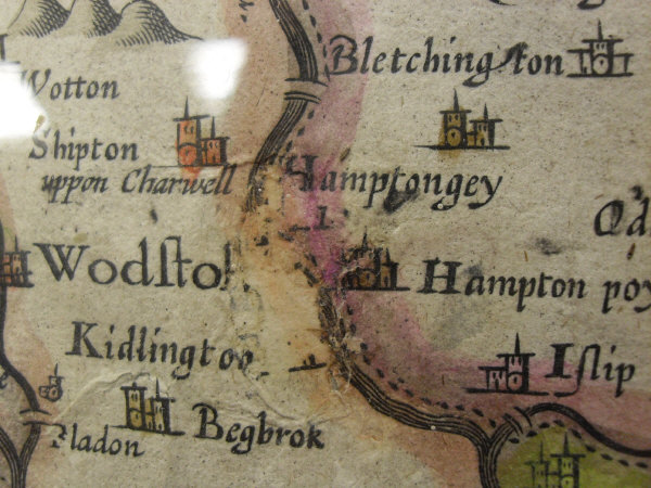 AFTER JOHN SPEEDE (1552-1629) "Oxfordshire decribed with Ye Cite and the Arms of the Colleges of - Image 6 of 23