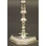 A William and Mary silver taper stick,