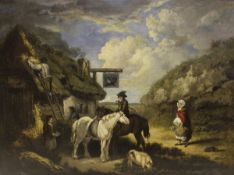 IN THE MANNER OF FRANCIS WHEATLEY (1747-1801) "Travellers outside the Magpie Tavern,