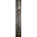 A 19th Century brass cased ship's stick barometer on a gimbal mount marked "No.