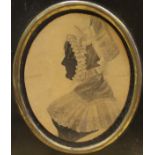 19TH CENTURY ENGLISH SCHOOL "Mary Lavery" a miniature silhouette portrait, bust ,