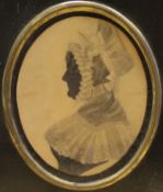 19TH CENTURY ENGLISH SCHOOL "Mary Lavery" a miniature silhouette portrait, bust ,