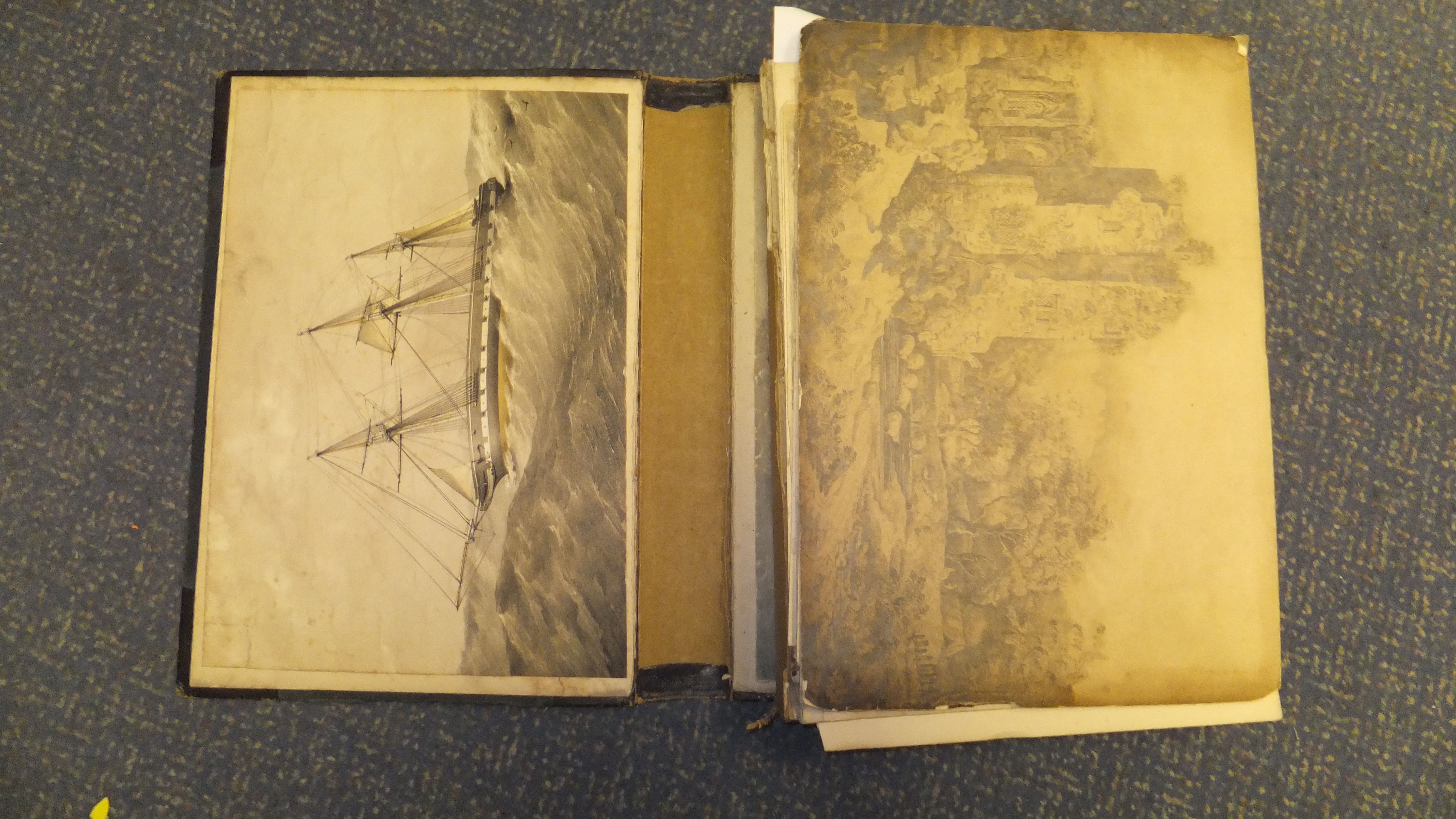 A scrapbook containing various watercolours, engravings, etchings, etc, - Image 5 of 52