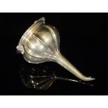 A William IV silver wine funnel of squash form with shell and scrolling decorated rim and